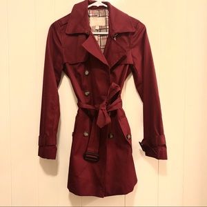 Banana Republic XS Burgundy Trench Coat